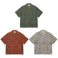 Classic Leopard Print WACKO MARIA Shirt High Quality Retro Short Sleeve Shirt Tops Mens Womens Hawaii Shirt 1