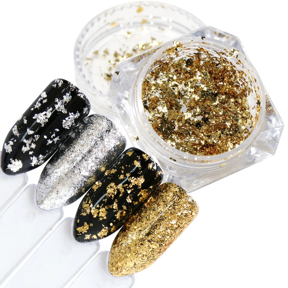 Nail decoration Flakes Glitter Aluminum Foil Sequins Chrome Powder Nails Irregular Sticker Paillettes Art Manicure Decor Accessories LACB01-08
