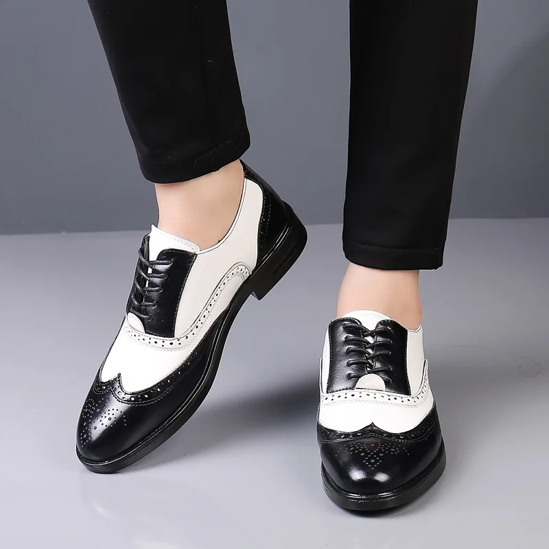 New Spring and Autumn Men's Business Casual Dress Brock Leather Shoes Youth Trendy Fashion All-match plus size Men's Shoes