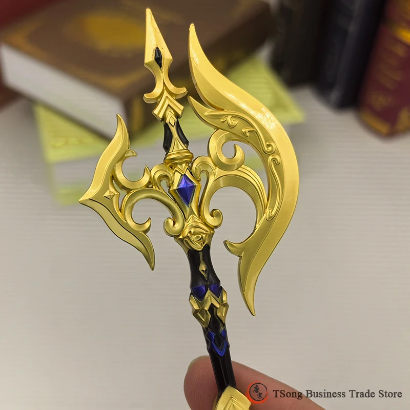 Game Peripheral Genshin Impact Weapon Replica Miniature Metal Model Anime Merch Accessories Keyring Polearm Sword Claymore Spear
