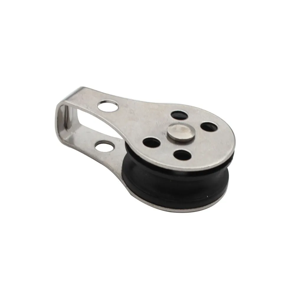 Timing Pulley 304 Stainless Steel Pulley Single Wheel Load Bearing Swivel Lifting Rope Pulley for Blocks Rope Runner Kayak Boat Accessories