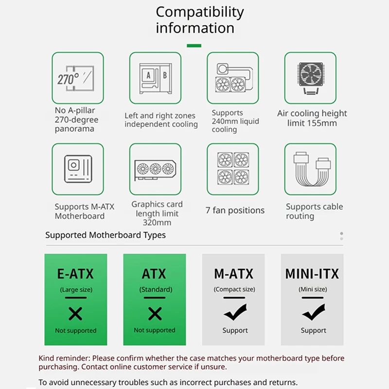 G-PARTNERS 신루이 X1 PC 케이스 M-ATX 미니-ITX A-필러 없는 파노라마 바다 전망룸 240 수냉식 미니 파노라마 컴퓨터 케이스