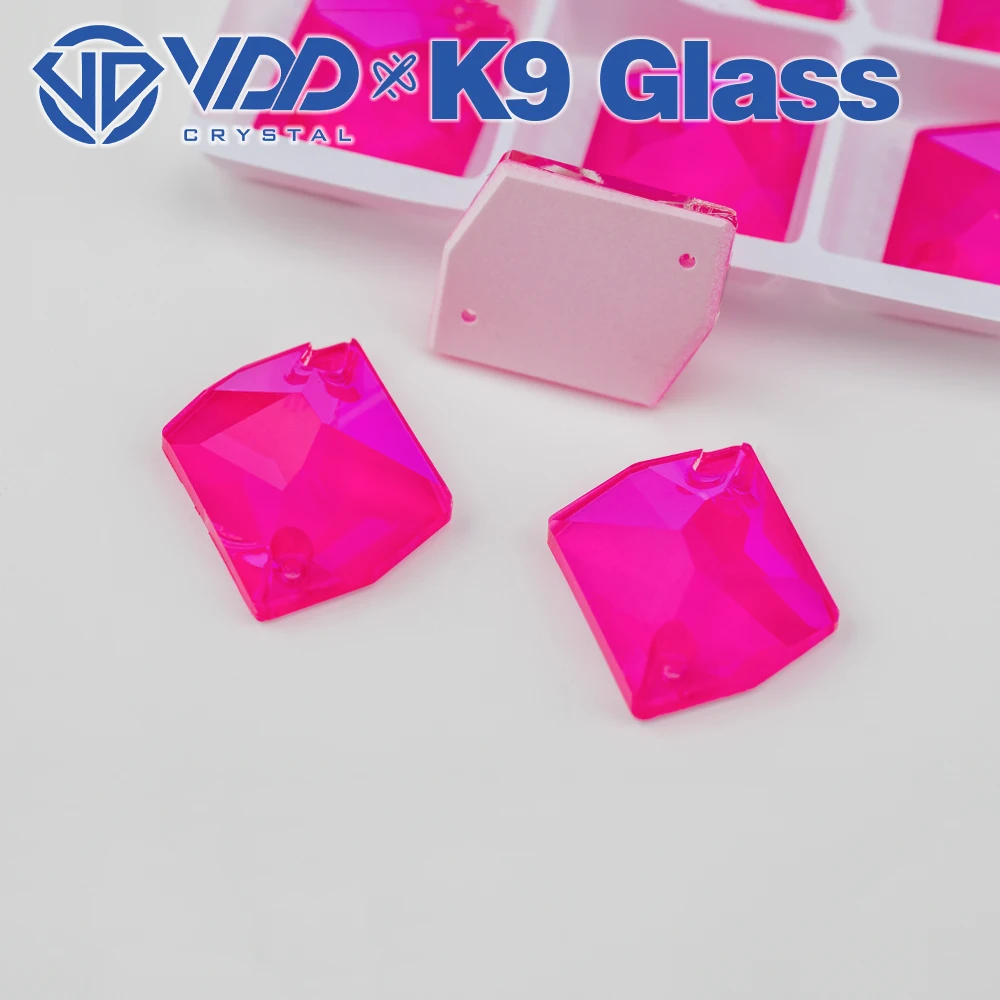 VDD Top Qualität AAAAA K9 Neon Rose Glas Nähen Auf Strass Nähen Klar Kristall Flatback Steine Für Kleidung Kleidungsstück Dekorationen – Detail 6