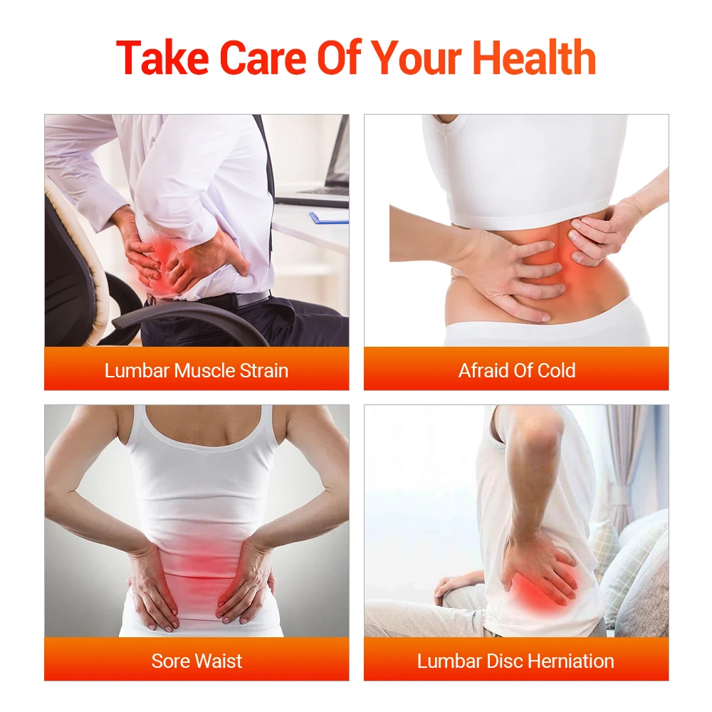 20pcs Tourmaline Graphene Self-heating Waist Belt Abdomen Heating Belt Back Support Brace Spine Warm  Fever Band Waistband