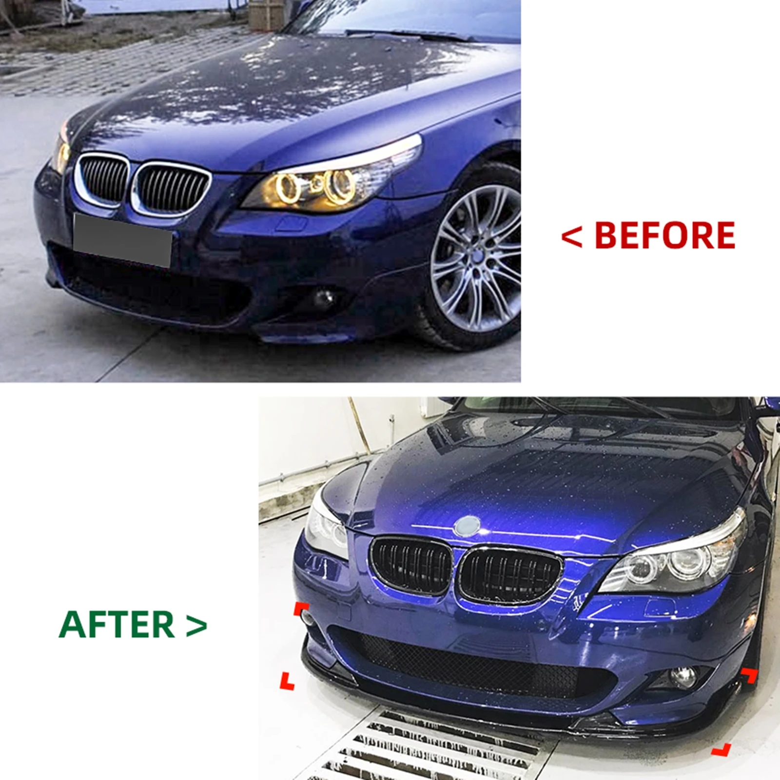 BMW 5 시리즈 E60 E61 M 스포츠 2004 2005 2006 2007 2008 2009 2010용 자동차 앞 범퍼 스포일러 립 로워 스플리터