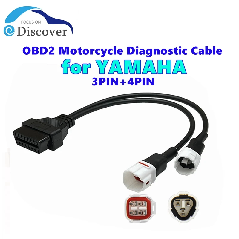 

OBD2 Motorcycle Diagnostic Cable For YAMAHA 3Pin 4Pin Motorcycle 3 And 4 Pin OBD2 Diagnostics Connector Cable OBD Cable Adapter