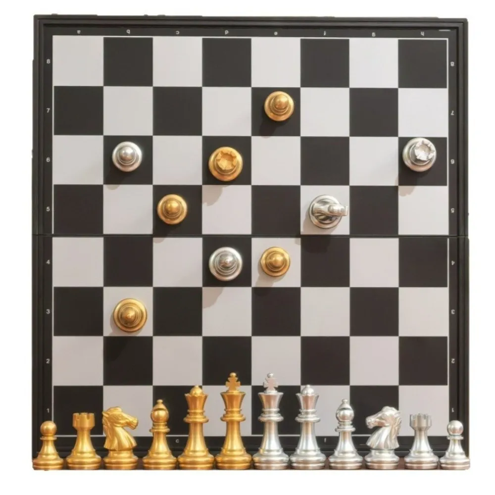 Portable 12.5inch Chessboard Magnetic Chess Set Folding Magnet Travel Board Game Set Portable Plastic International Chess Kid 4