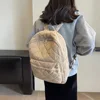 Women Casual Puffer Knapsack Large Capacity Teenagers Daypack Solid Color Quilted Laptop Backpack for Travel Working Vacation 1