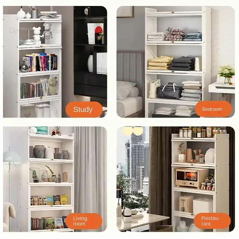 Multifunctional Floor Kitchen Cabinets Rack Cupboard Simple Kitchen Cabinet Locker Multi-layer Storage Cabinet with Door Rack U 5