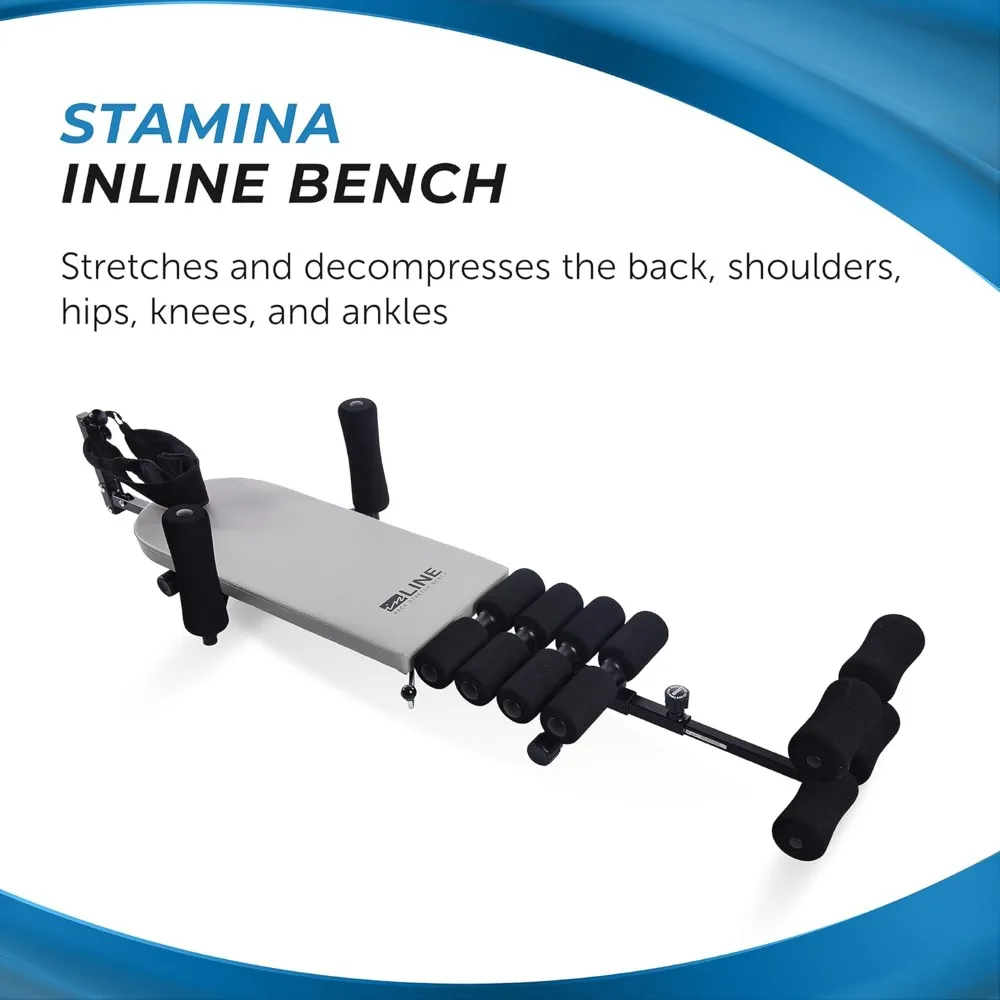 Inline Back Stretch Bench with Cervical Traction-Back and Neck Decompression-Inversion Table Alternative