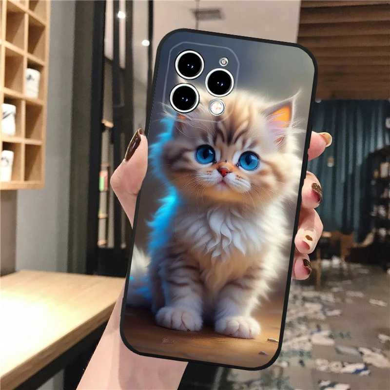 thumbnail image 1 of Funda de teléfono con bonito gatito bebé para iPhone 16, 15, 14 Pro Max, 16, 15, 14, 13, 12 Pro, 15 Plus, iPhone 11, 1 of 5