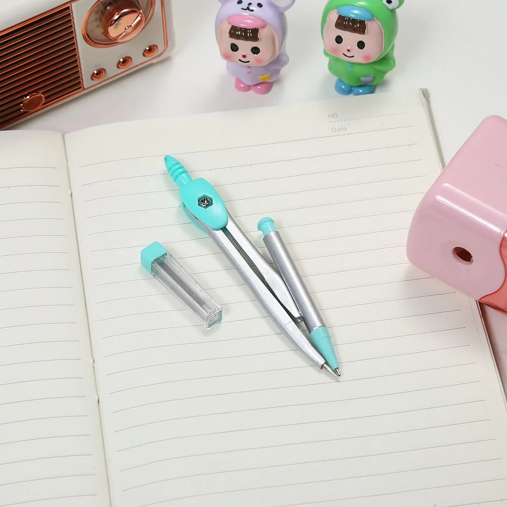 해파리 디자인 8종 드로잉 도구 세트, 고정밀 금속 컴퍼스 자 세트, 학생 시험 및 학습용