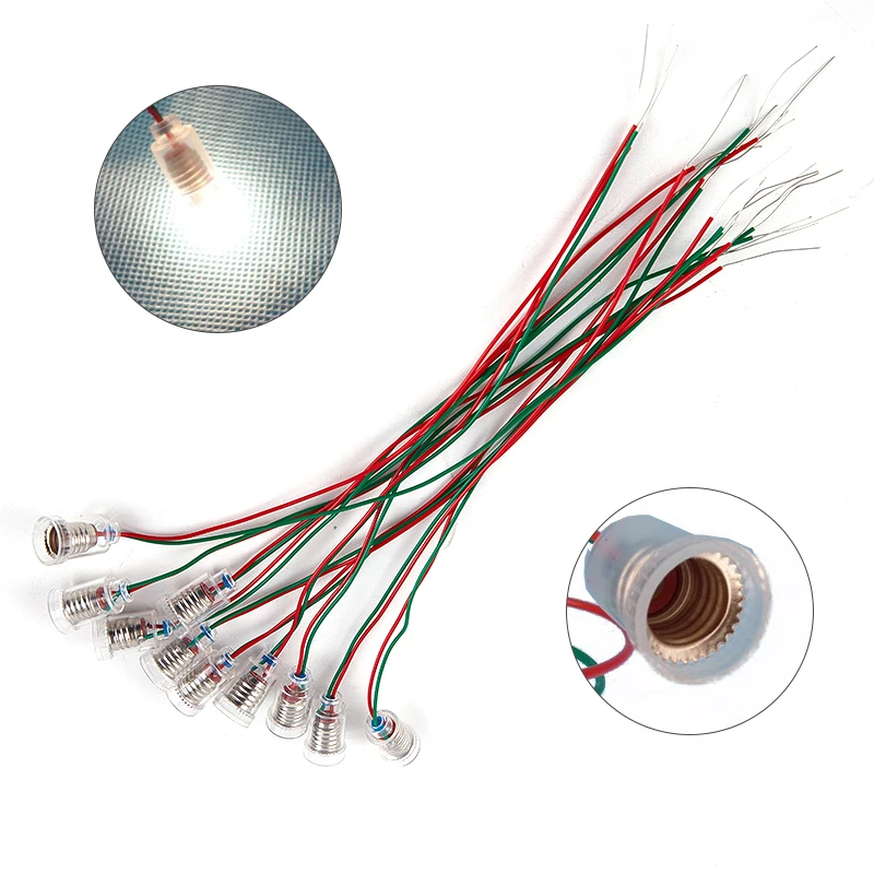 Lamp Holder Lamp Bulb Holder Lamp Base LED Lamp Base 2/10PCS E10/E12 Lamp Holder With Wire Small Lampholder E10 E12 Base Teaching Instrument Experiment Wire Length 20cm