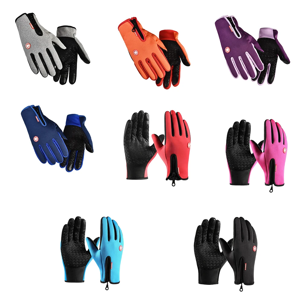

1 Pair Winter Glove Windproof Warming Gloves Cycling Motorcycle Orange M
