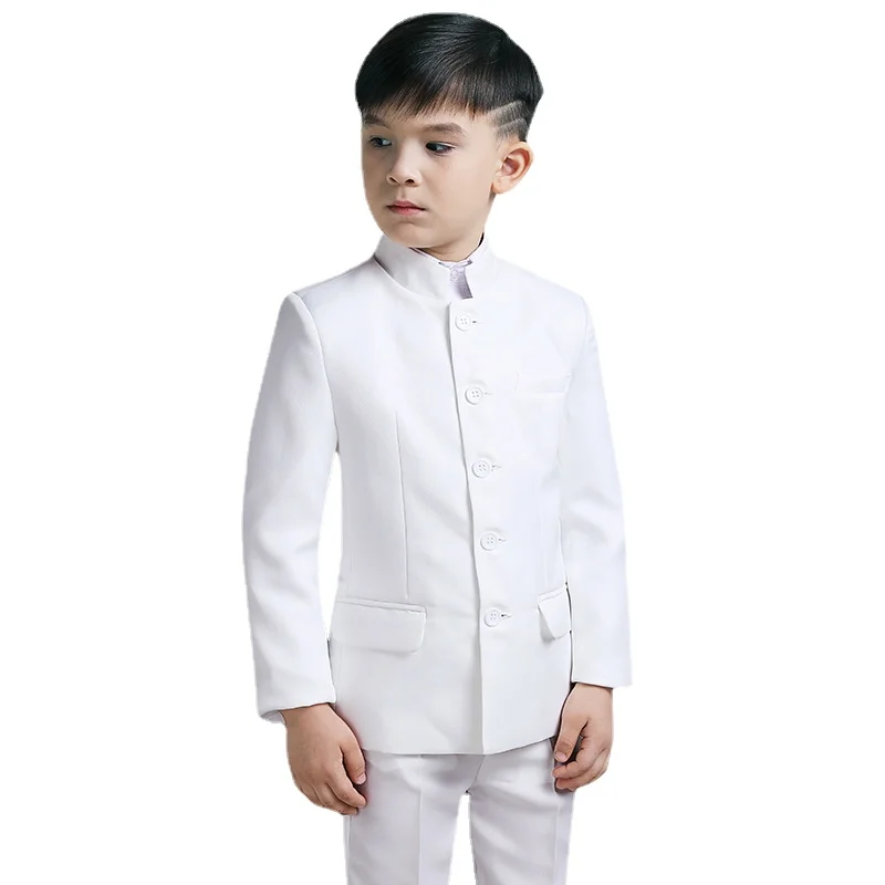 Kids Suit Boys For Wedding Suit Style Children Formal Mandarin Collar High Quality Fashion Plus Size 3-8 9 10 12 14
