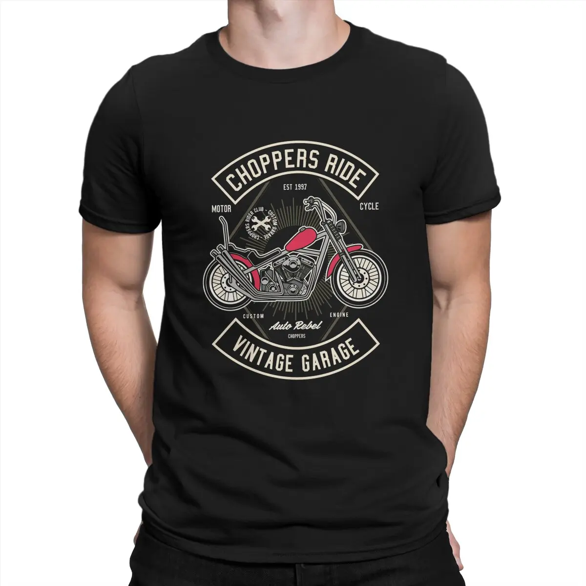 Classic Chopper Custom Motor Motorcycle T Shirt Graphic Girocollo Tshirt Poliestere Manica Corta