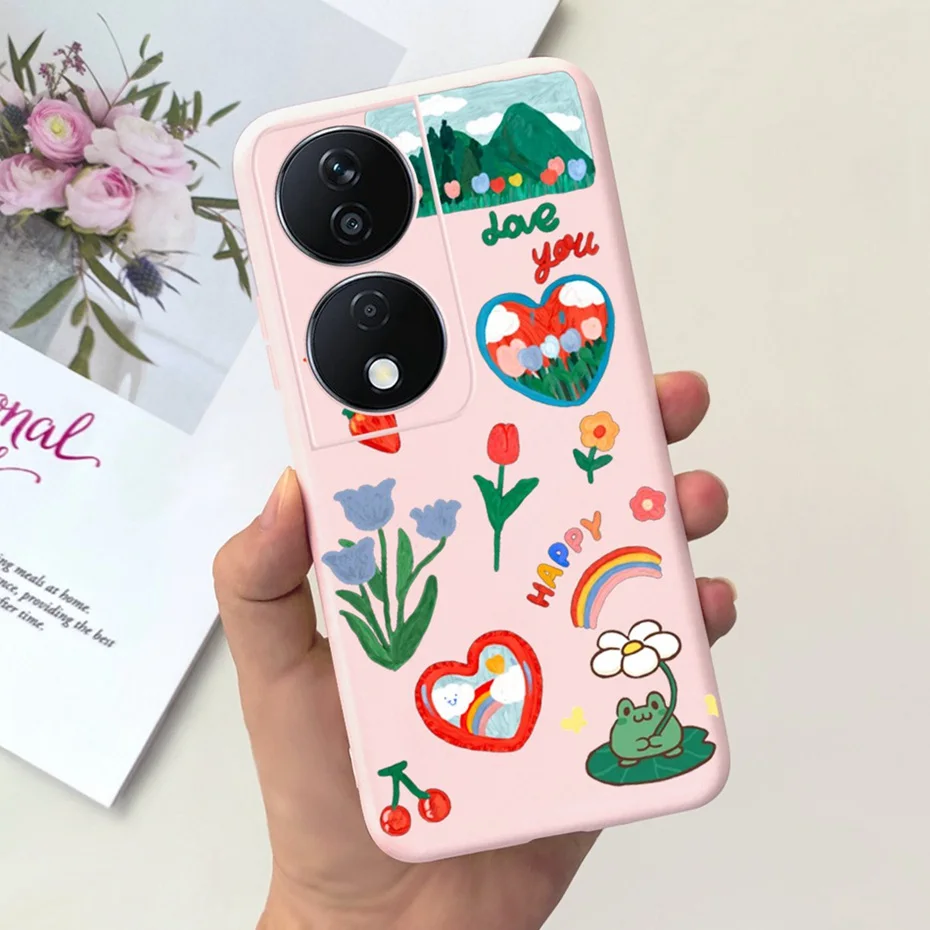 Lovely Printed Candy Color Phone Case - Soft Silicon TPU Shockproof Back Cover