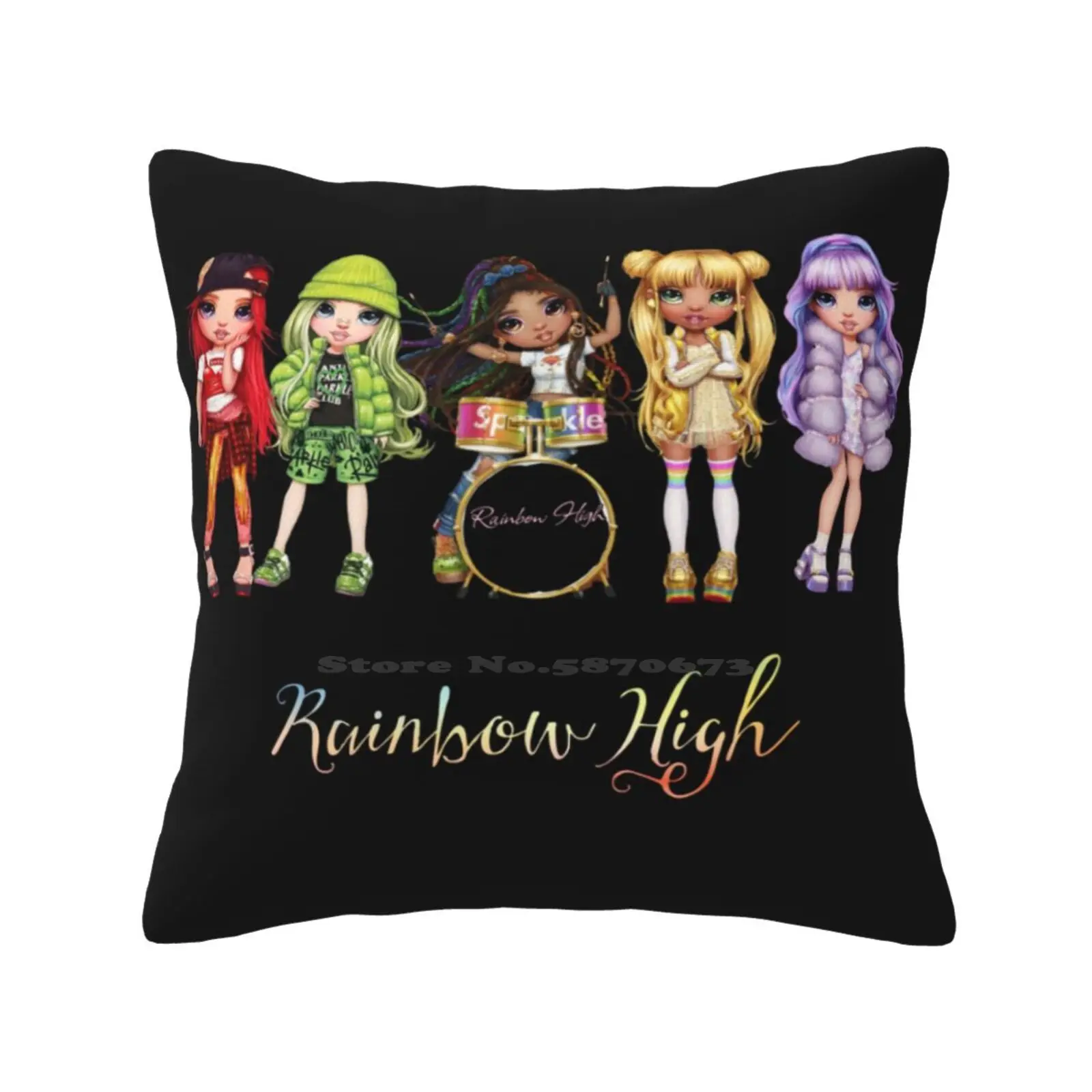 Rainbow High Girls Federa Per Cuscino Logo Doll Collecter Mga Dolls Mga Entertainment Then Your Color Up Jade Hunter Violet