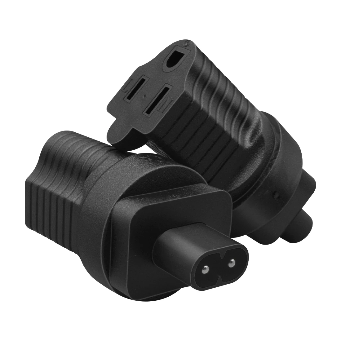 JORINDO IEC 320 C8 to Nema 5-15R AC adapter, Figure 8 male to US 3-pin female AC power converter connector
