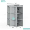 Kids Corner Bookshelf,9 Cubbies Corner Cabinet Wireless Charging with USB Ports and Outlets,Wooden 3-Tier Corner Bookcase 3