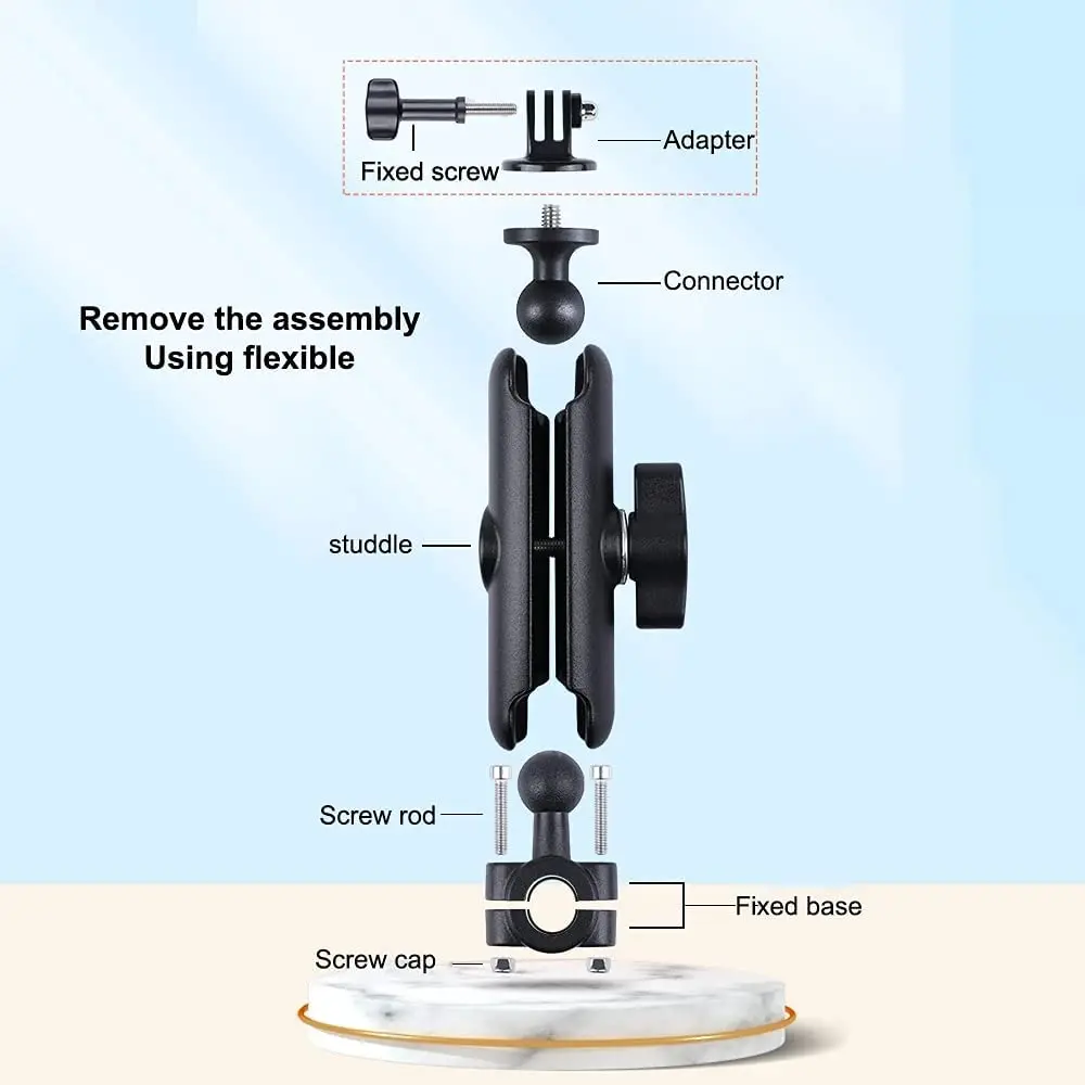 Action Camera Accessory Motorcycle Handlebar Mount 9-35mm Motorcycle Holder Handlebar Mirror Stand Car Seat Mount Bracket for GoPro Hero 12 11 9 10 Phone