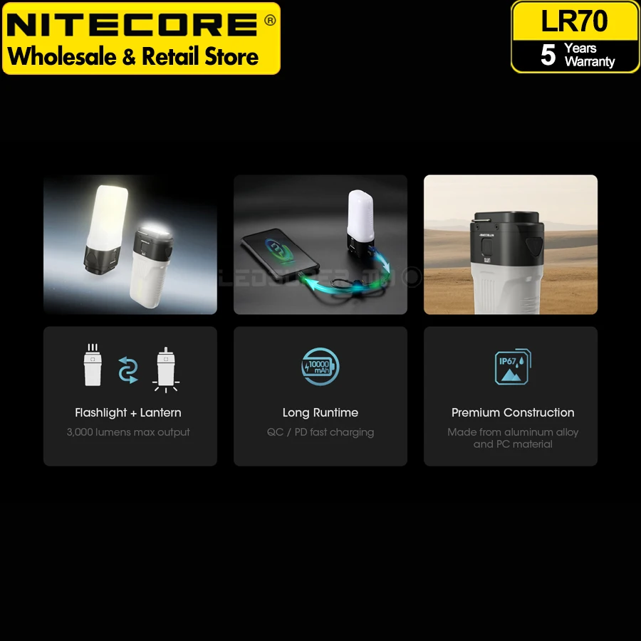 Nitecore LR50 250 Lumen Campbank USB Rechargeable LED Camping Lantern