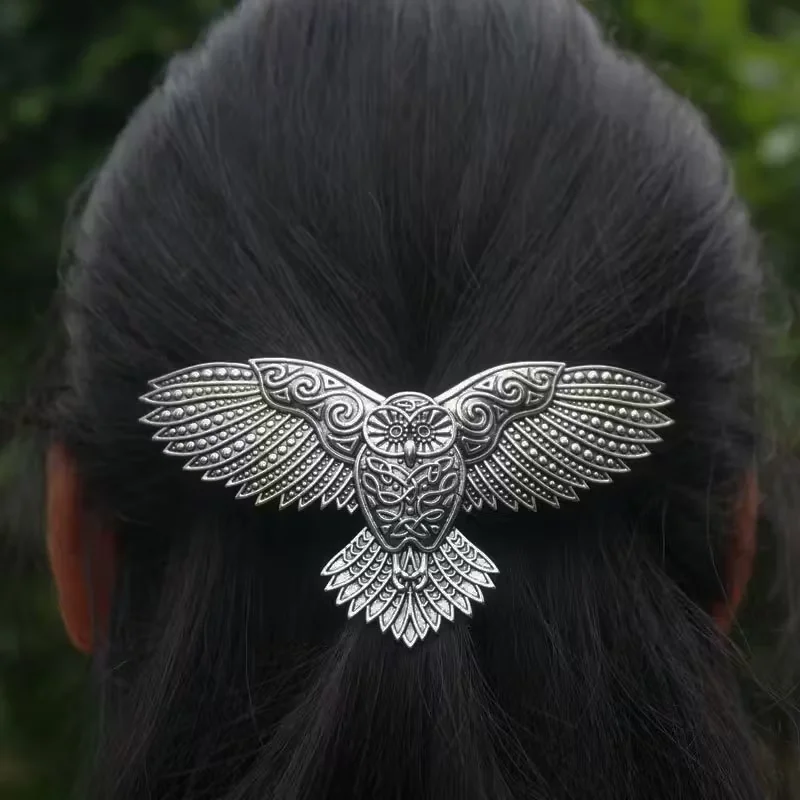 Wikinger-Eulen-Haarspange, Vintage, trendige Persönlichkeit, Damen-Accessoire, Party-Schmuck, Valentinstag, Mutter, Geburtstagsgeschenk