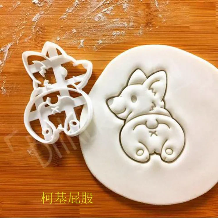 Cookie Cutters Mold Corgi Dog Shaped DIY Biscuit Baking Tool Cute Animal Cookie Stamp For Kids Kitchenware Bakeware set