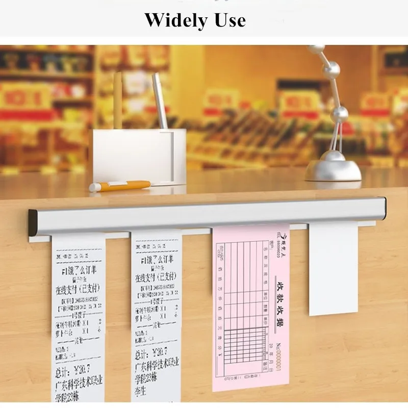 Aluminum Take-out List Ticket Tab Bill Receipt Clip Hanging Bar Kitchen Order Document Holder Tool Menu Paper Clip Organizer