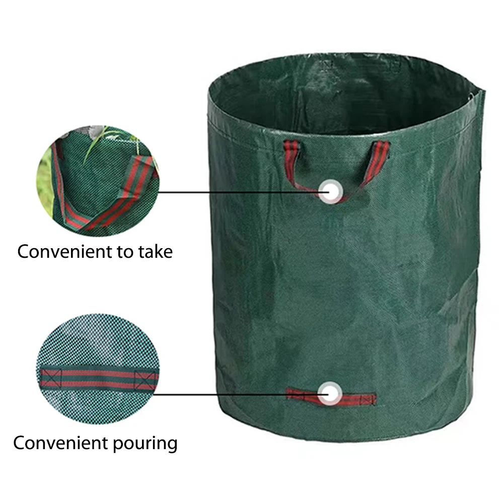 Garden Waste Bag 60-500L Reusable Garden Bag Large Capacity Leaf Sack Light Trash Can Foldable Bag Garden Garbage Waste Container Storage