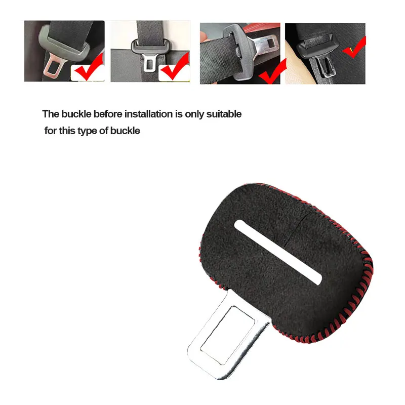 Car seat belt buckle clip protector suede fur interior button case anti-scratch cover
