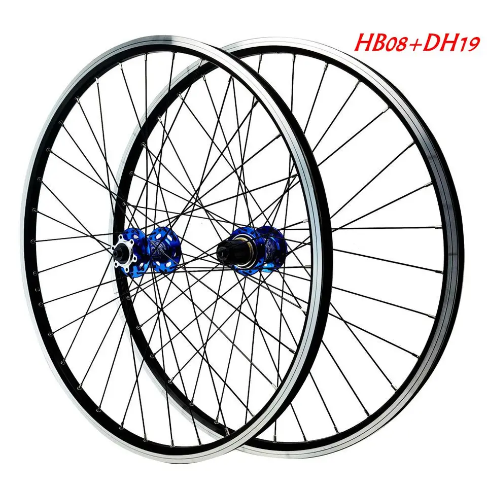 Roues VTT 24/26/27,5/29 Pouces - Moyeux étanches, 32H, Compatible Frein à Disque 6 Trous, 7-12 Vitesses