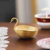European style light luxury brass creative swan storage bowl tea table snacks dried fruit tray decorative ornaments jewelry dish 3