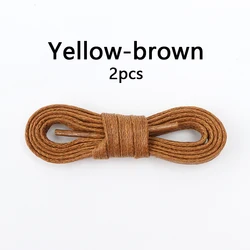 Premium Waterproof Waxed Leather Flat Shoelaces - Unisex Casual and Boot Styles (Multiple Lengths Available) - 180 cm (Yellow brown)