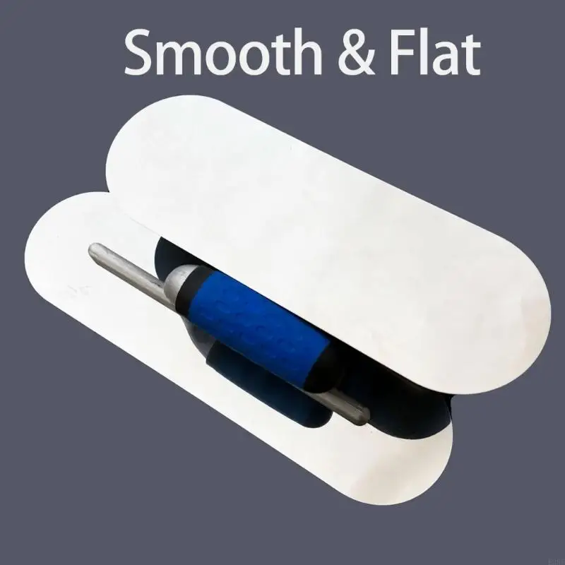 E28F 3 Pieces Rounded Corner Masonry Trowels Set with Ergonomic Handles Flat Finishing Tools for Plastering and Filling Job