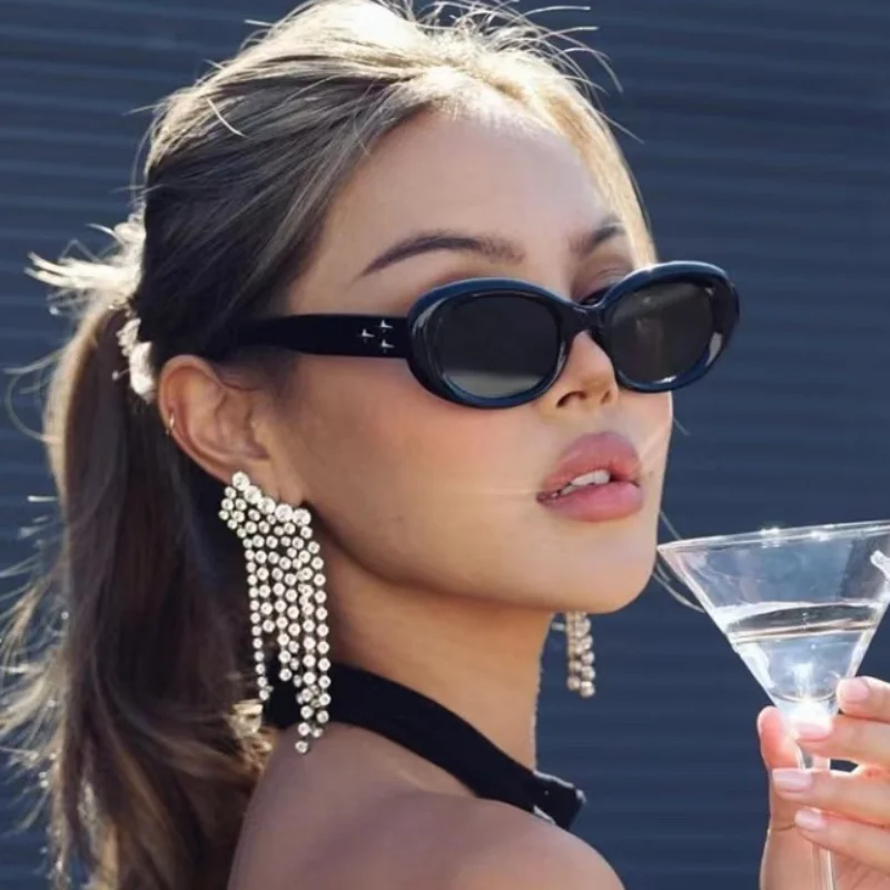 

Trend New Fashion Summer Vintage Small Round Frame Oval Sunglasses Women Retro Punk Y2K Sun Glasses Eyewear Shades