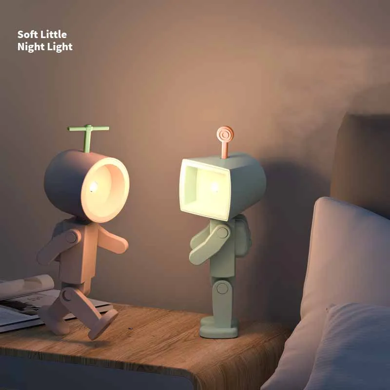 

Spaceman Foot Magnetic Night Light LED Cute Mini Robot Light-emitting Toys Desktop Building Blocks Ornaments Ambient Light
