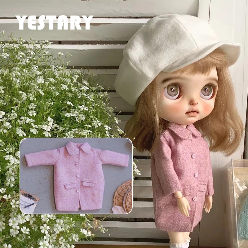 

Одежда YESTARY Blythe BJD, длинное шерстяное пальто, одежда ручной работы, винтажная одежда для шарнирной куклы для девочек, подарок на день рождения