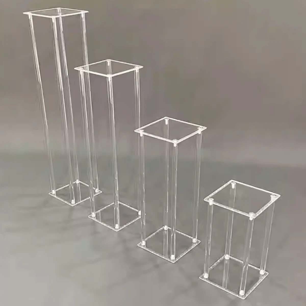 4pcs/12pcs)10pcs)acrylic flower stand square frame road guide hotel main table geometric transparent flower stand wedding stage