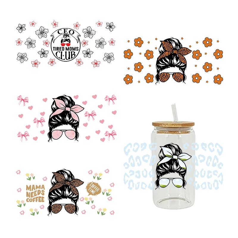 UV DTF Transfer Sticker Little Girl 16oz Libbey Glasses Wraps Bottles Cup Can DIY Waterproof Decals D17508