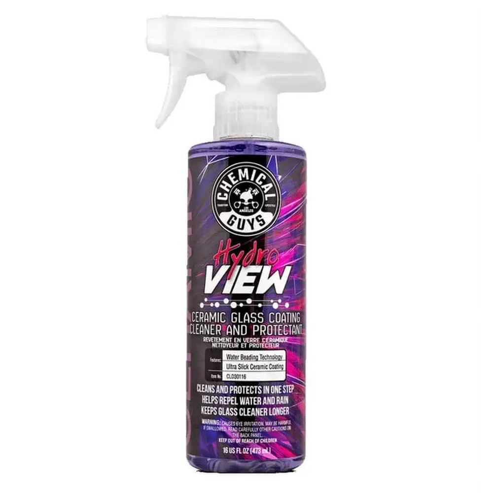 HydroView Ceramic Glass Cleaner Water Repellent & Protective Coating Ultimate Hydrophobic Two-in-One Clear Vision & All Weather