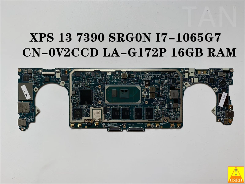 

For Dell XPS 13 7390 USED Laptop Motherboard CN-0V2CCD LA-G172P SRG0N I7-1065G7 CPU 16GB RAM Fully Tested and Works Perfectly.