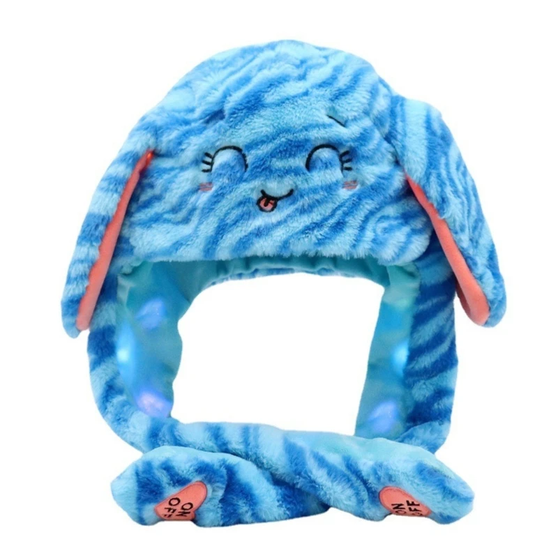 Luminous Plush Jumping Rabbit Ears Hat - Fun LED Cap
