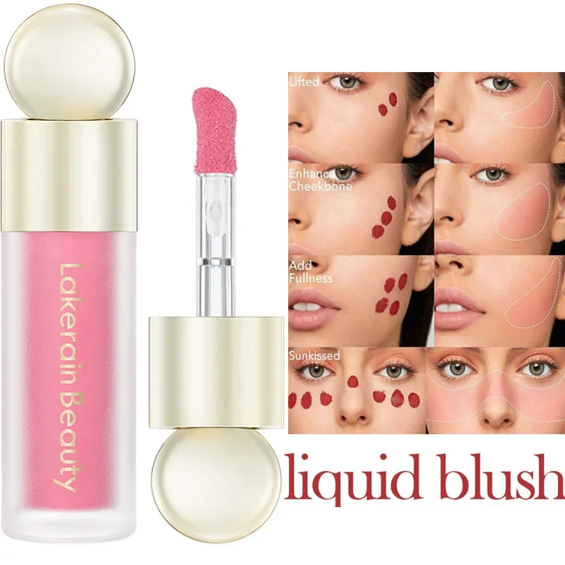 4 Colori Liquid Blush Velvet Matte Blusher Face Pigment Lasting Beauty Natural Cream Cheek Tint Orange Peach Blush Makeup Cosmetic