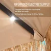 9 ft 2-Tier Solar Tiki Umbrella, 32 LED Ligths Hula Thatched Tiki Umbrella, Straw Umbrella, Pool, Patio, Beach 6