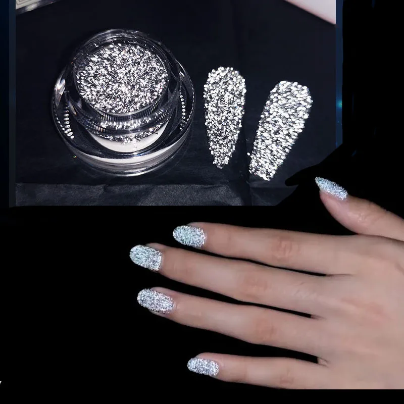 Diamonds Nail Powder Reflection Dazzling Party Nail Art DIY Decoration Sugar Gel Polish Chrome Dust Sparkly Flash Disco Pigment