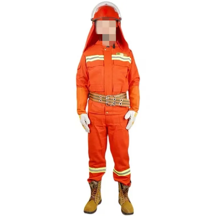 6Pcs Cotton Forest Fire Fighting Clothing Wildfire Suppression Clothing Flame Retardant Bunker Gear Suit Fire Fighting