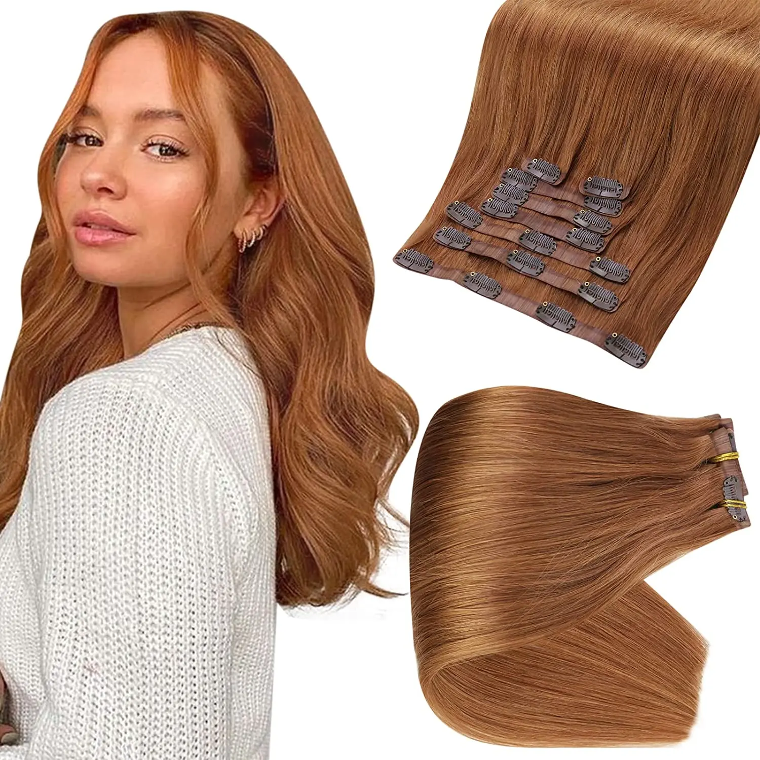 full-shine-seamless-clip-em-extensoes-de-cabelo-cabelo-humano-ombre-blonde-color-pu-remy-weft-120g-8pcs