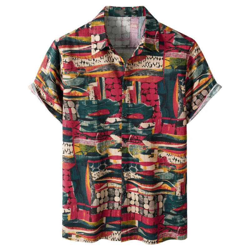 Men's shirt lapel summer short-sleeved new style for work, daily casual, breathable, comfortable, simple and fashionable 5