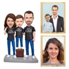 Family BobbleHeads Figurine Customized Doll,A Family Custom Bobble Head,Handmade Figures Personalized Sculpture 1